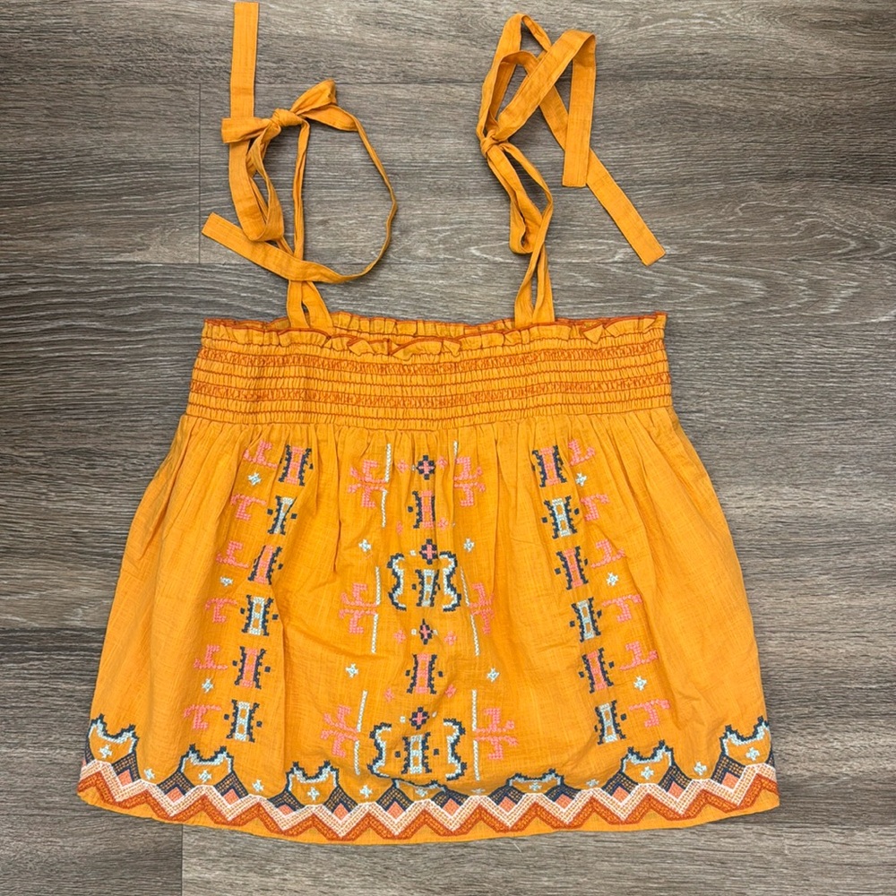 Anthropologie embroidered tank top